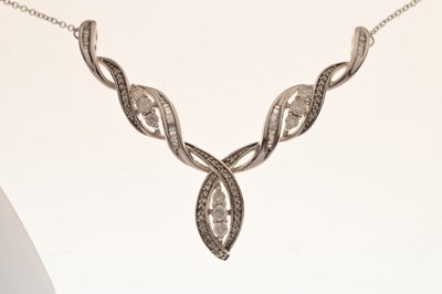 Lot 53 - Diamond white gold necklace