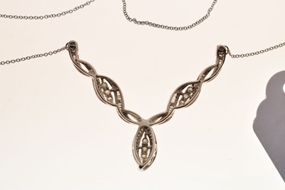 Lot 53 - Diamond white gold necklace