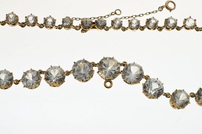 Lot 55 - Yellow metal and white paste rivière necklace