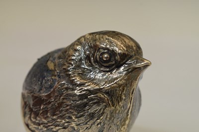 Lot 92 - Edward VII silver novelty pin cushion in the form of a hatching chick