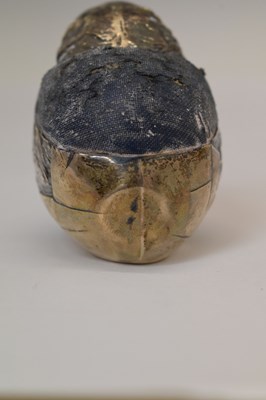 Lot 92 - Edward VII silver novelty pin cushion in the form of a hatching chick