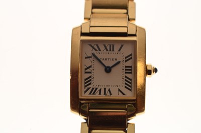 Lot 86 - Cartier - Lady's yellow metal (18K) Tank Francaise ref. 2835