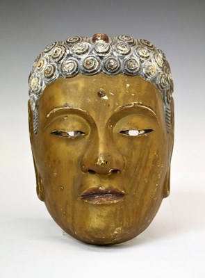 Lot 365 - Japanese gilt Noh theatre mask of Buddha