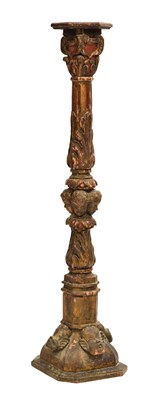 Lot 535 - Continental 18th century floor-standing carved giltwood torchère