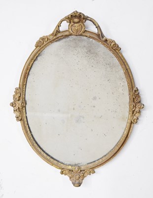 Lot 695 - Giltwood and gesso oval wall mirror