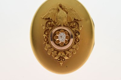 Lot 40 - Victorian diamond yellow metal locket pendant