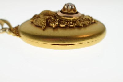Lot 40 - Victorian diamond yellow metal locket pendant