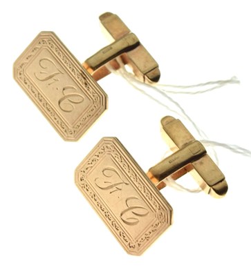 Lot 92 - Pair of 9ct gold cufflinks