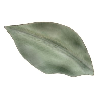 Lot 76 - Eigil Jensen for Anton Michelsen - Danish silver and green enamel leaf brooch