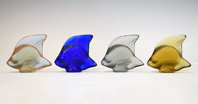 Lot 293 - Lalique – Four Lalique Crystal frosted and clear glass 'Angel Fish'