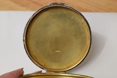 Lot 125 - Early 20th century Continental silver circular box, import mark for Murrle Bennet & Co.