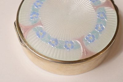 Lot 125 - Early 20th century Continental silver circular box, import mark for Murrle Bennet & Co.