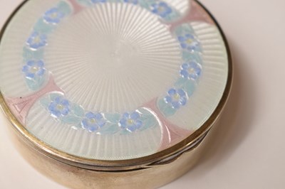 Lot 125 - Early 20th century Continental silver circular box, import mark for Murrle Bennet & Co.