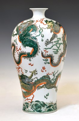 Lot 347 - Large Chinese porcelain meiping dragon vase