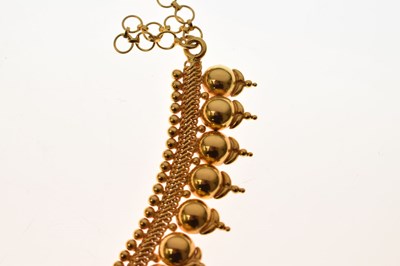 Lot 48 - Indian yellow metal fringed collar necklace