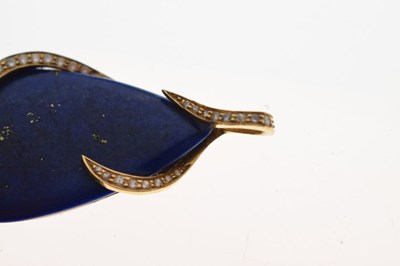 Lot 42 - Andrew Grima lapis lazuli and diamond 18ct yellow gold pendant