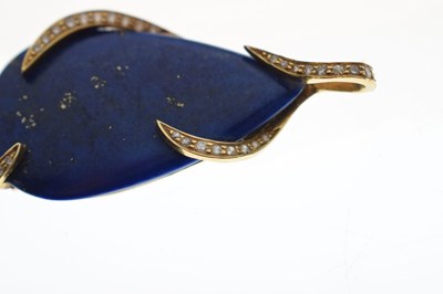Lot 42 - Andrew Grima lapis lazuli and diamond 18ct yellow gold pendant
