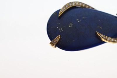 Lot 42 - Andrew Grima lapis lazuli and diamond 18ct yellow gold pendant