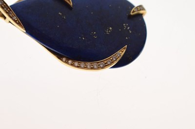 Lot 42 - Andrew Grima lapis lazuli and diamond 18ct yellow gold pendant