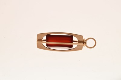 Lot 74 - Elis Kauppi for Kupittaan Kulta, Finland - 9ct gold carnelian pendant