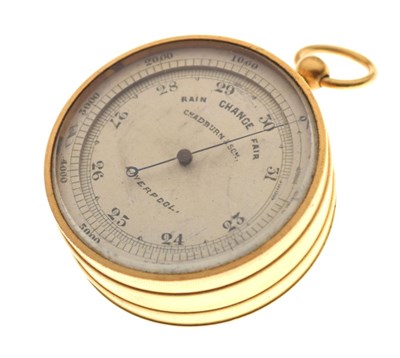 Lot 264 - Cased pocket barometer - Chadburn & Son. , Liverpool