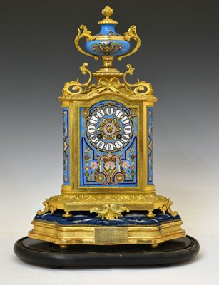 Lot 477 - Japy Frères - 19th century French ormolu and porcelain mantel clock