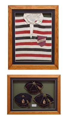 Lot 216 - Bristol and Somerset Interest - Harry Sherman - Collection of velvet sports caps and shirt
