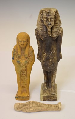 Lot 451 - Three unglazed Egyptian shabti/ushabti figures