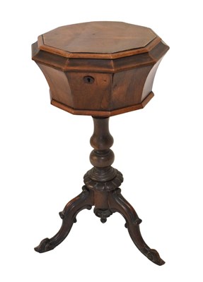 Lot 597 - Victorian rosewood teapoy