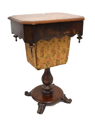 Lot 745 - Victorian mahogany pedestal work table