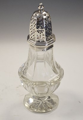 Lot 183 - Edward VII silver and glass sugar sifter, Chester 1906