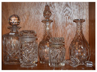Lot 430 - Assorted cut glass decanters etc