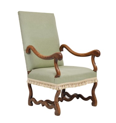 Lot 558 - 18th century Continental elm framed open armchair