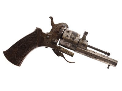 Lot 268 - 7mm six-shot Belgium pinfire revolver