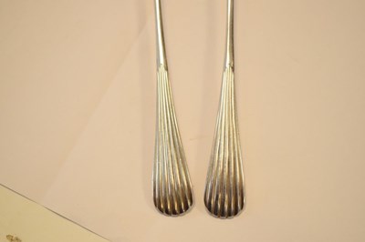 Lot 111 - Canteen of George V silver rat tail pattern flatware