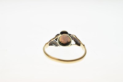 Lot 19 - 19th century Claddagh-style pearl and diamond forget-me-not ring