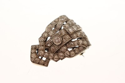 Lot 26 - Art Deco diamond dress clip brooch