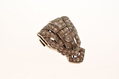 Lot 26 - Art Deco diamond dress clip brooch
