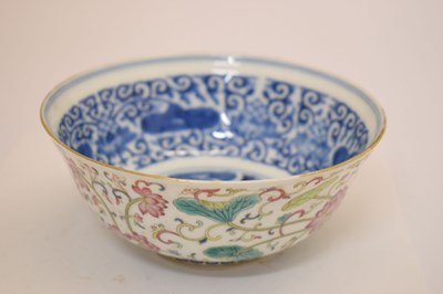 Lot 344 - Chinese Canton Famille Rose porcelain ‘Lotus’ bowl