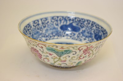 Lot 344 - Chinese Canton Famille Rose porcelain ‘Lotus’ bowl