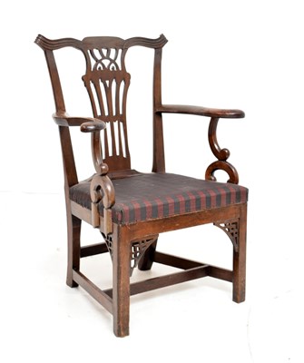 Lot 568 - George III mahogany elbow chair