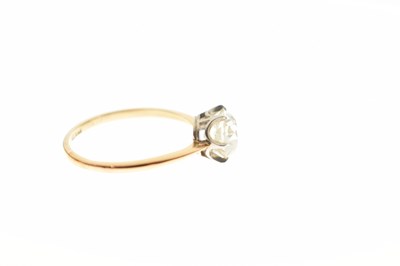 Lot 3 - Diamond solitaire 18ct yellow gold ring