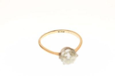 Lot 3 - Diamond solitaire 18ct yellow gold ring