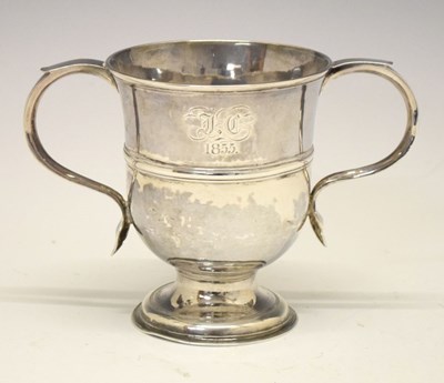 Lot 145 - George III silver two-handled cup having scroll handle