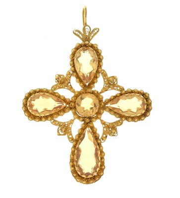 Lot 39 - Georgian style citrine cross pendant