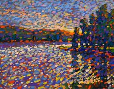 Lot 605 - Paul Stephens - Oil on board - 'Blagdon Lake'