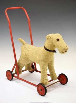 Lot 349 - Vintage Chiltern toys push-along dog
