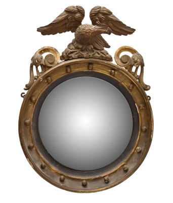 Lot 503 - 19th century gilt convex wall mirror
