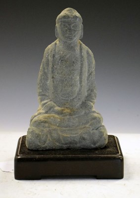 Lot 281 - Green stoneware Bodhisattva