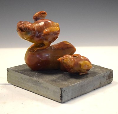 Lot 277 - Soapstone bird group
